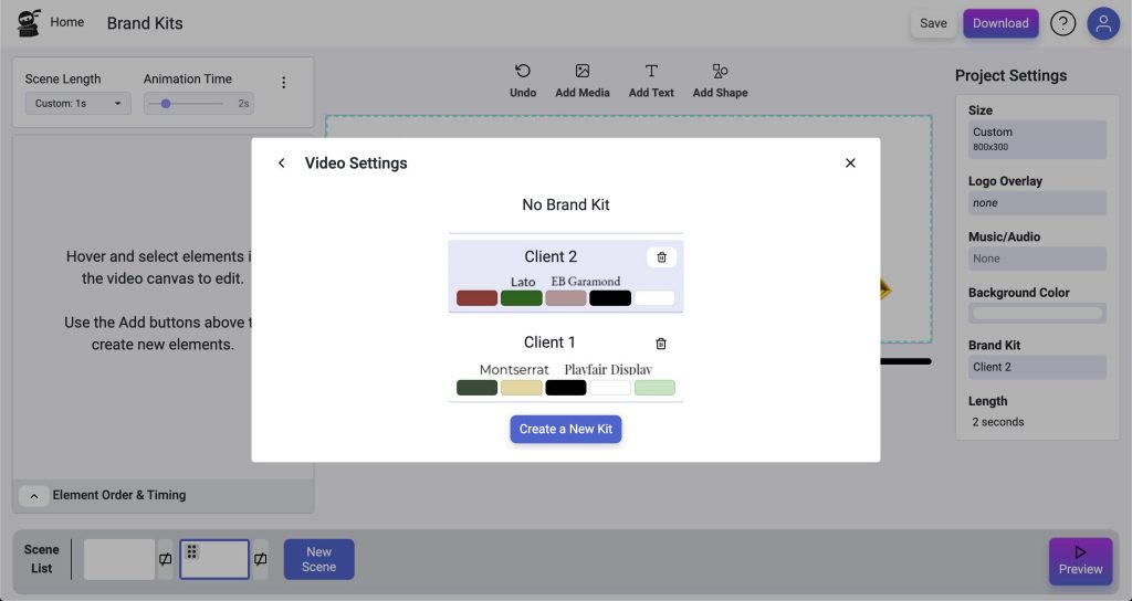 Vidds Update - Brand Kit List