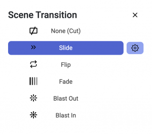 Selecting a scene transition