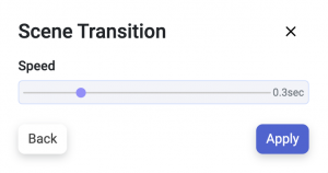 Configure scene transition