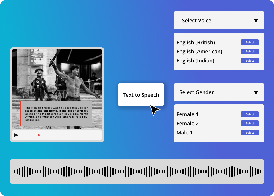 Text to Speech - A Vidds AI video editing tools